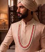 Rani kundan pearl necklace – grand groom wedding jewellery