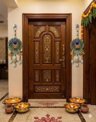 decorative shubh labh hanging perfect for decoration  ideal for diwali your decor (pack of-2) 2