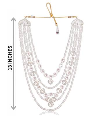 White kundan pearl necklace for men – timeless wedding accessory 4