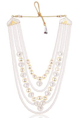 Gold kundan pearl necklace – graceful traditional groom jewellery 3