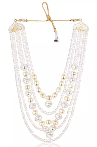 Gold kundan pearl necklace – graceful traditional groom jewellery