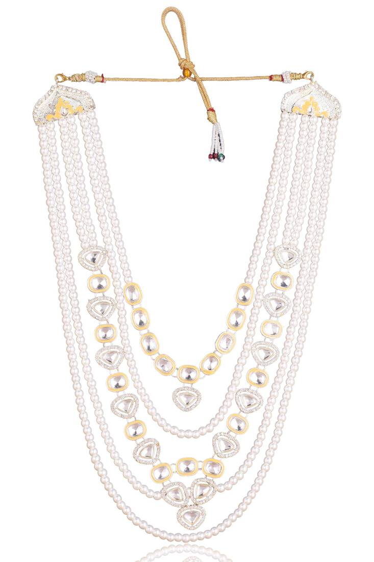 Gold kundan pearl necklace – graceful traditional groom jewellery