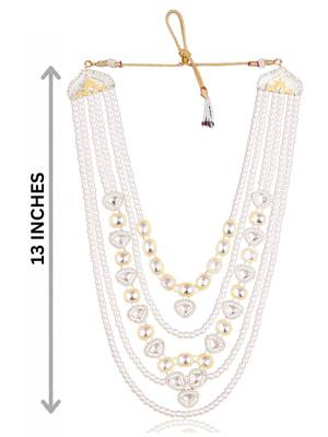 Gold kundan pearl necklace – graceful traditional groom jewellery 4