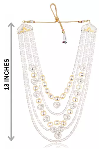 Gold kundan pearl necklace – graceful traditional groom jewellery