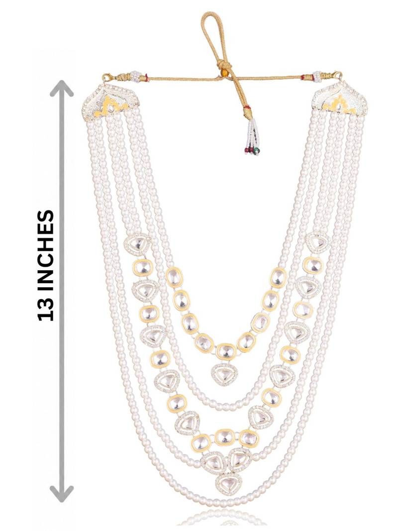 Gold kundan pearl necklace – graceful traditional groom jewellery