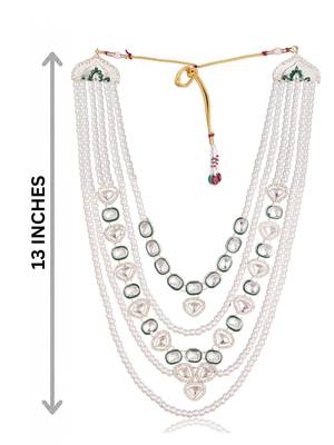 Green kundan pearl necklace for men – traditional wedding jewellery 3