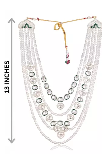 Green kundan pearl necklace for men – traditional wedding jewellery