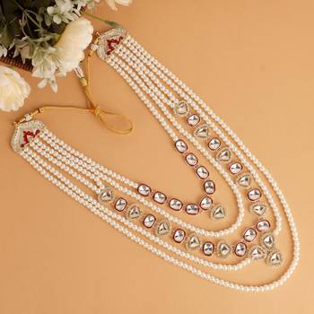 Rani kundan pearl groom necklace – classic wedding accessory 2