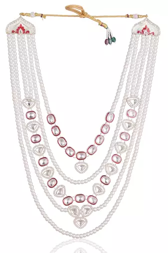 Rani kundan pearl groom necklace – classic wedding accessory