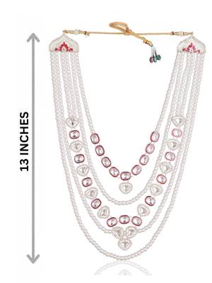 Rani kundan pearl groom necklace – classic wedding accessory 4