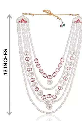 Rani kundan pearl groom necklace – classic wedding accessory