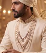 Rani kundan pearl groom necklace – classic wedding accessory