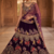 Wine Purple Embroidered Lehenga Choli with Dupatta for Women