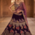 Wine Purple Embroidered Lehenga Choli with Dupatta for Women