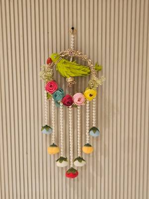 handmade decorative traditional hanging  multicolour pom pom toran for home decor (pack of 2) 3
