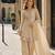 beige shimmer silk blend   semi stitched suit with embroidery & mirror work
