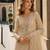 beige shimmer silk blend   semi stitched suit with embroidery & mirror work