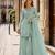 sky shimmer silk blend   semi stitched suit with embroidery & mirror work
