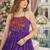 purple georgette navratri free size stitched anarkali suit with bandhani printed work