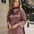 purple chinon free size stitched plazzo suit with embroidery work