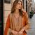 orange chinon readymade plazzo suit with embroidery sequence work