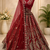 Red color Zari Work Dori Embroidered Metalic SequinsCrystal work silk blend lehenga choli set