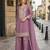 lavender simmar silk blend   free size stitched plazzo suit with embroidery & mirror work