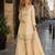 beige simmar silk blend   free size stitched plazzo suit with embroidery & mirror work