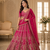 pink color Zari Work Dori Embroidered Metalic SequinsCrystal work silk blend lehenga choli set
