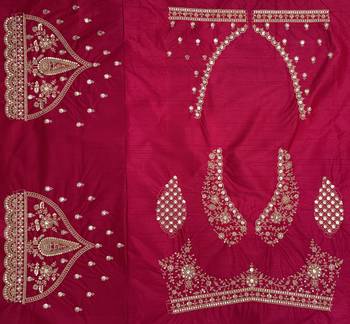 pink color Zari Work Dori Embroidered Metalic SequinsCrystal work silk blend lehenga choli set 5