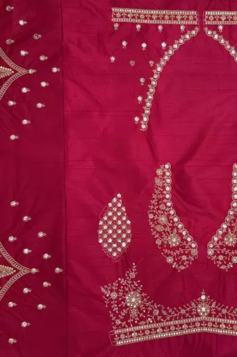 pink color Zari Work Dori Embroidered Metalic SequinsCrystal work silk blend lehenga choli set