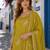 mustard chinon semi stitched suit with embroidery & sequence work