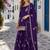 violet chinon semi stitched suit with embroidery & sequence work