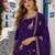 violet chinon semi stitched suit with embroidery & sequence work