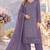 purple chiffon semi stitched suit with embroidery & sequence work