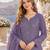 purple chiffon semi stitched suit with embroidery & sequence work
