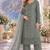 olive chiffon semi stitched suit with embroidery & sequence work