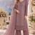 purple chiffon semi stitched suit with embroidery & sequence work