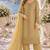 yellow chiffon semi stitched suit with embroidery & sequence work