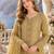 yellow chiffon semi stitched suit with embroidery & sequence work
