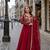 red georgette readymade anarkali suit with embroidery & sequence work