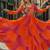 orange georgette readymade navratri anarkali with leheriya & kutchi patchwork