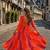 orange georgette readymade navratri anarkali with leheriya & kutchi patchwork