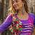 blue georgette readymade navratri anarkali with leheriya & kutchi patchwork
