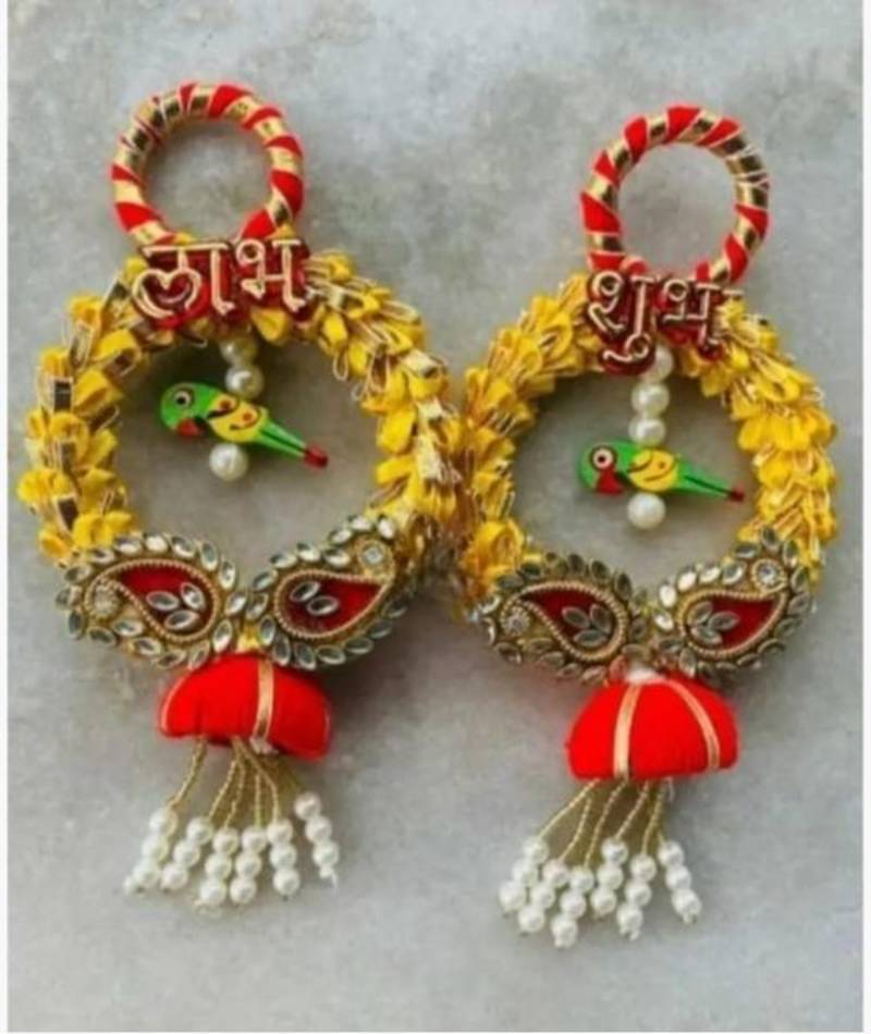 decorative shubh labh hanging perfect for home decoration (pack of 2)