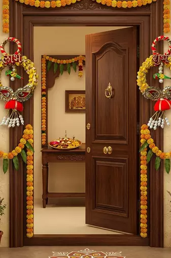 decorative shubh labh hanging perfect for home decoration (pack of 2)