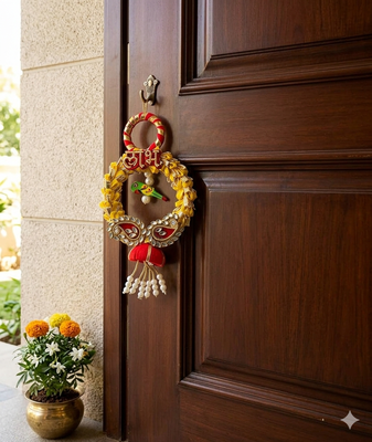 decorative shubh labh hanging perfect for home decoration (pack of 2) 3