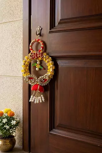 decorative shubh labh hanging perfect for home decoration (pack of 2)
