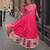 rani silk blend  free size stitched navratri anarkali with multi thread & mirror work