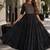 black cotton free size stitched navratri anarkali with multi thread  & gota patti work
